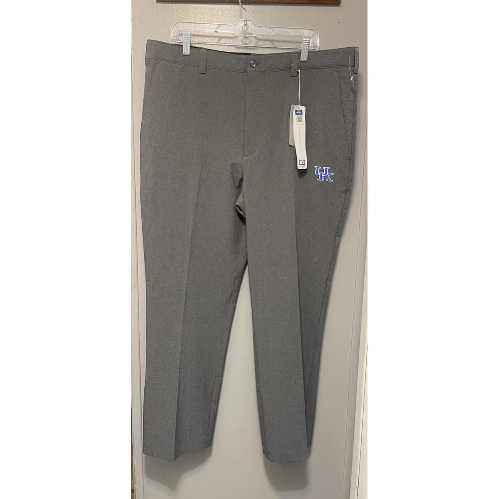 University Of Kentucky Gray Dress Pants By Cutter And Buck 38 X 32Nwt
